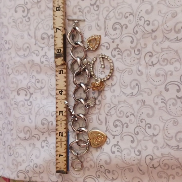 Guess Crystal Gold Crown and Heart Charm Bracelet - Picture 5 of 8